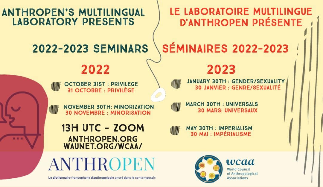 Séminaires 2022-2023 du Laboratoire multilingue d’Anthropen